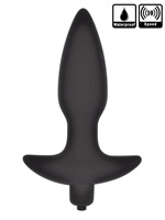 Silicone Vibrating Butt Plug - Black