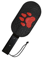 Puppy Paw Genuine Leather Paddle with Red Paw