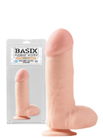 Basix 7 inch Big Dong Flesh with Suction Cup and Balls