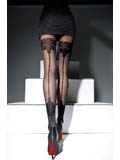 Fiore - Patterned Tights Apriel Black