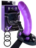 RGB Sex Harness and Probe - Black/Purple