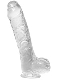 Dildo Uncut with Balls and Suction Cup Clear - Large