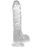 Dildo Uncut with Balls and Suction Cup Clear - Medium