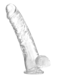 Dildo with Balls and Suction Cup Clear - Large